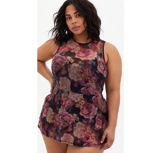 Torrid floral peplum one piece swim suit size 2 2x